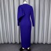 Round neck bow long sleeved dress