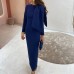 Round neck bow long sleeved dress