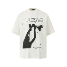 Character letter printed short sleeved t-shirt
