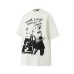 Character letter printed short sleeved shirt