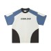 Alphabet print contrasting splicing sports short sleeved shirt