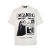 Character letter printed short sleeved t-shirt
