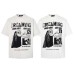 Character letter printed short sleeved t-shirt