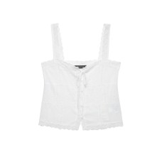 Elegant Embroidered Strap Top Women's  Casual Crop Top