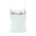 Style Letter Embroidery Ruffle Strap Crop Top