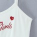 Style Letter Embroidery Ruffle Strap Crop Top