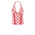 Sweet Red White Checkered Strapless Back Women's Top