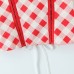 Sweet Red White Checkered Strapless Back Women's Top