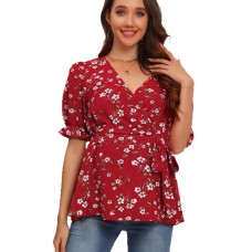 V-neck waistband tied top