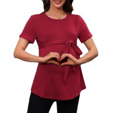 Women's round neck short sleeved top