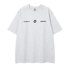 Simple Embroidered Letter Loose Short Sleeve