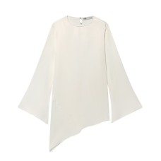 Chic Asymmetric Top with Satin Texture,Women's Clothing Chic Asymmetric Top with Satin Texture,Women's Clothing