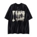 Graffiti ink splatter dirty loose fitting short sleeved shirt
