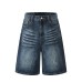 Used washed denim shorts