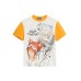 Star printed cartoon print contrasting slim fit top