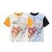 Star printed cartoon print contrasting slim fit top