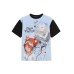 Star printed cartoon print contrasting slim fit top