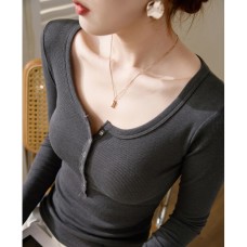 Slim Fit Long Sleeve Crew Neck Top Inner Layer or Outer Wear