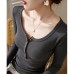 Slim Fit Long Sleeve Crew Neck Top Inner Layer or Outer Wear