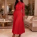 Bow lace long sleeved dress