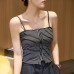 Design Sense Striped Strapless Off-Shoulder Top  Casual Wear