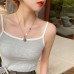 Elegant Stripe Tank Top  Casual Wear Slim Fit Versatile Cotton Innerwear