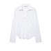 Slim fit poplin lace up shirt for spring Slim fit poplin lace up shirt for spring