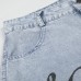 Character printed denim cropped pants