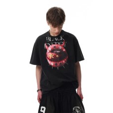Devil Lips Star Rivet Printed Short Sleeve