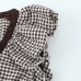 Balloon shaped small checkered bow top