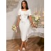 Square neck ruffle edge dress