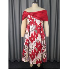 One shoulder high waist jacquard A-list dress