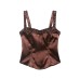 Spicy girl sequined patchwork sleeveless off shoulder camisole top