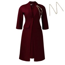 Elastic slim fit solid color suit jacket, camisole skirt two-piece set