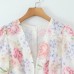 Style V-Neck Fitted Waist Lantern Sleeve Layered Hem Dress