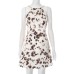 Trendy Color Block Print Sleeveless Mini Dress with Metal Chain and Back Cut-Out Fitted Silhouette