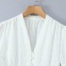 Elegant French-style Hollow Embroidery V-neck Fitted Dress