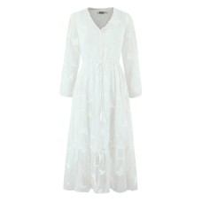 Chic Butterfly Embroidered Ruffle Off-Shoulder Chiffon Maxi Dress Chic Butterfly Embroidered Ruffle Off-Shoulder Chiffon Maxi Dress
