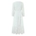 Chic Butterfly Embroidered Ruffle Off-Shoulder Chiffon Maxi Dress