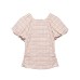 Simple balloon sleeve poplin pleated top Simple balloon sleeve poplin pleated top