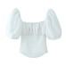 Splicing balloon sleeve short top Splicing balloon sleeve short top