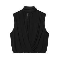 Style Pleated Balloon Sleeve Top for Women