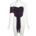 Chic Ruched Ribbon Design Asymmetrical Off-Shoulder Mesh Crop Top with Irregular Hem