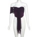 Chic Ruched Ribbon Design Asymmetrical Off-Shoulder Mesh Crop Top with Irregular Hem