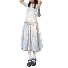 Polka Dot Round Neck Three-quarter Sleeve Butterfly Top