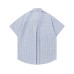 Embroidered plaid short sleeved shirt
