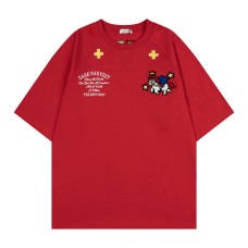 Plush embroidery letter short sleeved T-shirt