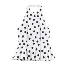Style Polka Dot Short Sleeve Round Neck Top