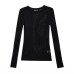 Chic Sheer Hollow Knit Long Sleeve Loose Fit Women's Top