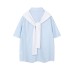 Shawl short sleeved shirt